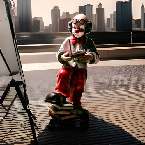 Gilde clown figur sitzend - figur, mit