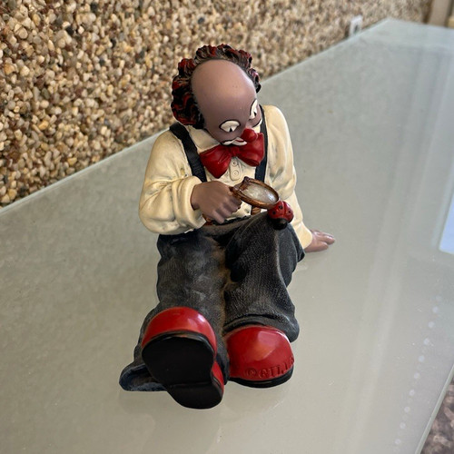 Gilde clown figur sitzend - clown,